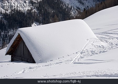 
                Schnee, Holzhaus, Eingeschneit                   