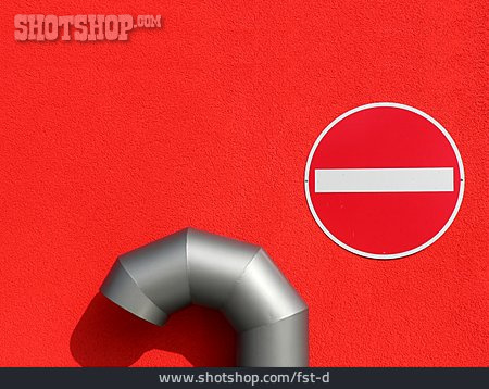
                Verkehrsschild, Rot, Rohr, Durchfahrt Verboten                   