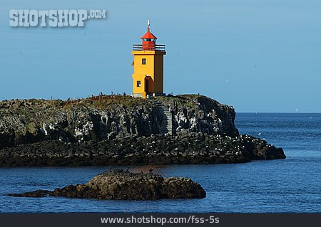 
                Meer, Leuchtturm, Island                   