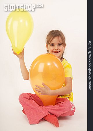 
                Mädchen, Luftballon, Spielen                   