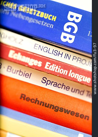 
                Buch, Buchrücken, Lehrbuch, Qualifizierung                   