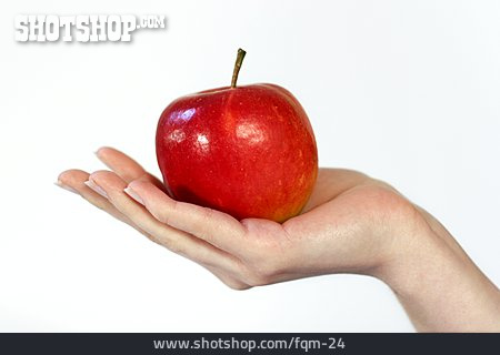 
                Halten, Apfel, Hand                   