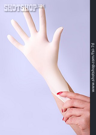 
                Hand, Schutzhandschuh, überziehen                   