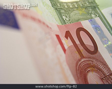 
                Tiefenschärfe, Euro, Geldschein, Zehn                   
