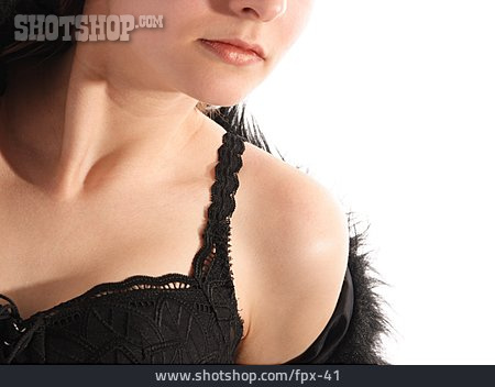 
                Young Woman, Shoulder, Cleavage                   