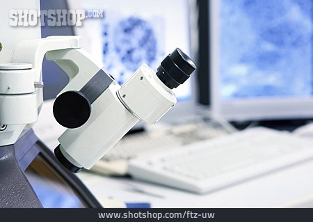 
                Bildschirm, Analyse, Labor, Mikroskop                   