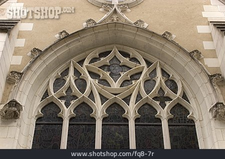 
                Detailaufnahme, Kirchenfenster, Chapelle Saint-calais                   