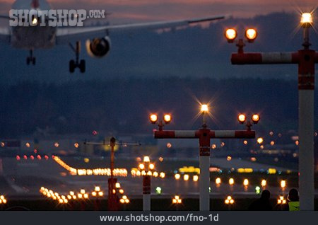 
                Flugzeug, Flughafen, Beleuchtung, Landebahn                   