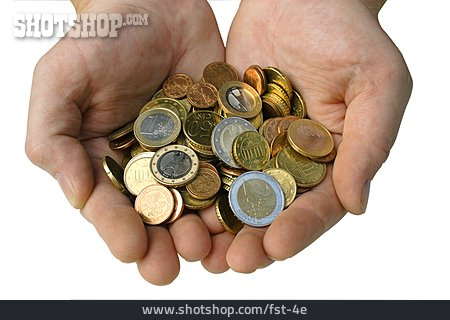 
                Hand, Euro, Kleingeld                   