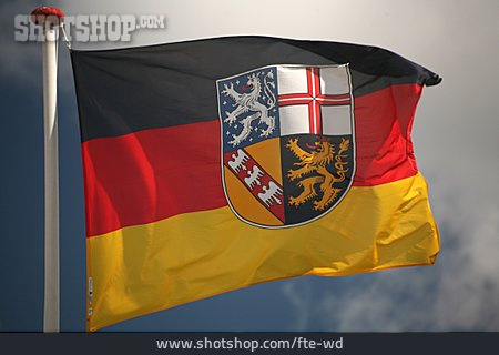 
                Deutschland, Bundesland, Länderfahne, Saarland                   