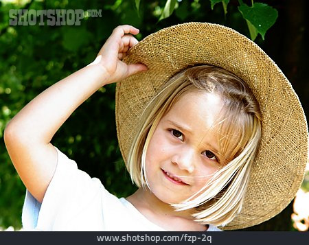 
                Child, 3-8 Years, Girl, Hat, Summer, Straw Hat                   
