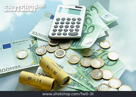 
                Geld & Finanzen, Taschenrechner, Münzrolle                   
