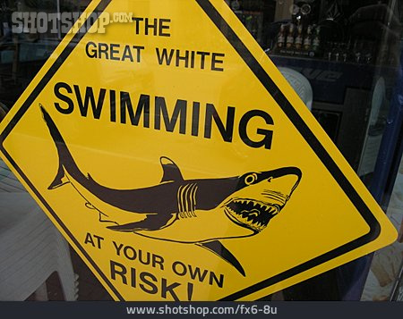 
                Gefahr & Risiko, Schwimmen, Hinweisschild                   