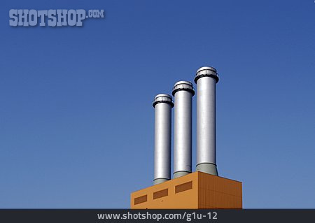 
                Schornstein, Kraftwerk, Luftverschmutzung                   