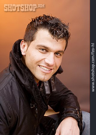 
                Young Man, Looking At Camera, Leather Jacket                   
