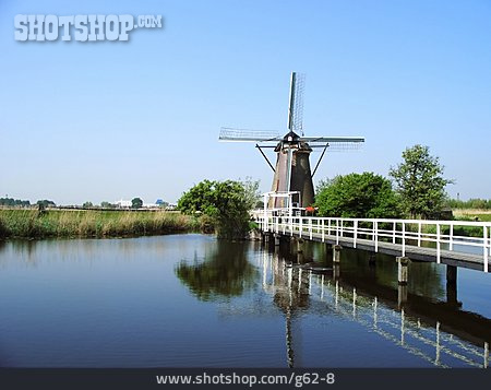 
                Mühle, Windmühle, Gewässer, Holland                   