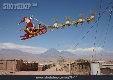 
                Weihnachten, Weihnachtsmann, Chile, Rentierschlitten                   