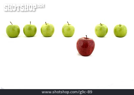 
                In Einer Reihe, Apfel, Lücke                   