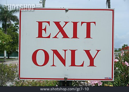 
                Ausgang, Exit Only                   