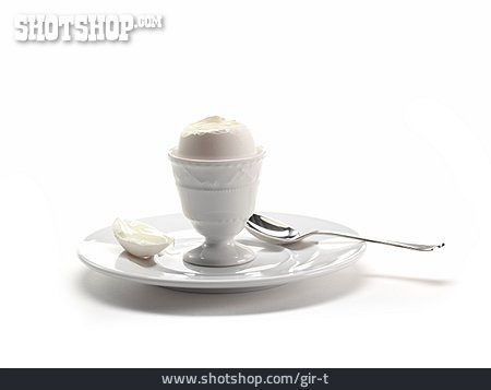 
                Löffel, Eierbecher, Unterteller, Frühstücksei                   