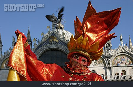 
                Maske, Karneval, Venedig, Dogenpalast                   