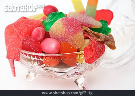 
                Süßigkeit, Fruchtgummi, Kristallschale                   