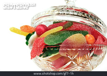 
                Süßigkeit, Fruchtgummi, Kristallschale                   
