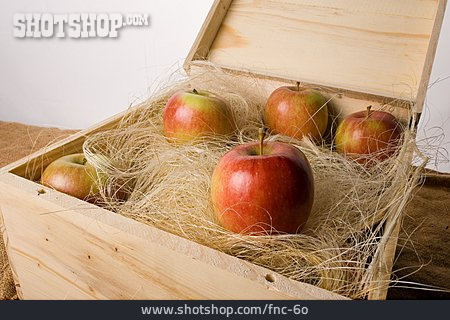 
                Obst, Apfel, Holzkiste                   