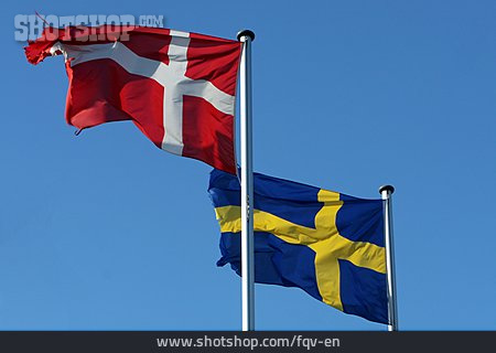 
                Flagge, Schweden, Dänemark                   
