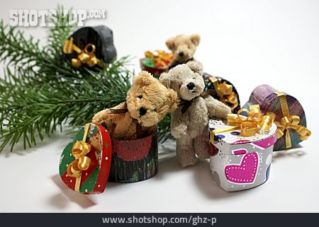 
                Weihnachten, Geschenk, Teddy, Weihnachtsgeschenk                   