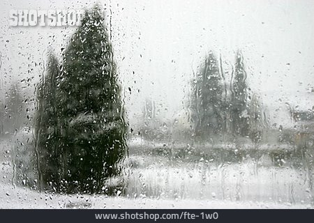 
                Winter, Regen, Fensterscheibe                   
