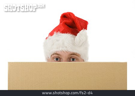 
                Christmas, Santa Hat, Package                   
