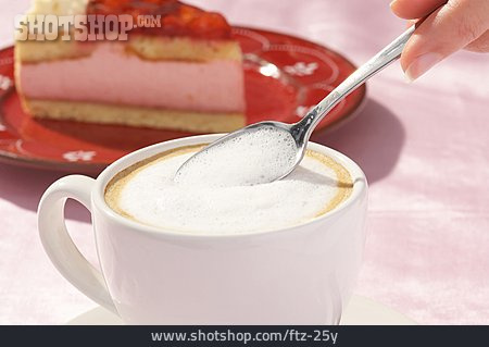 
                Coffee, Spoon, Stirring, Cappuccino                   