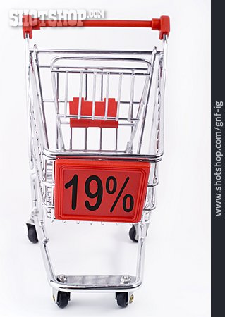 
                Einkaufswagen, Mehrwertsteuererhöhung, 19%                   