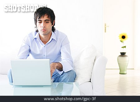 
                Young Man, Man, Mobile Communication, Laptop                   