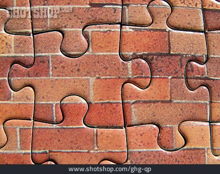 
                Ziegelstein, Puzzle, Puzzleteil, Ziegelmauer                   