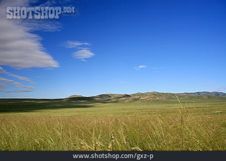 
                Steppe, Mongolei, Wolkenband                   