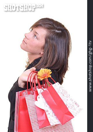 
                Junge Frau, Genuss & Konsum, Einkauf & Shopping, Tüte                   