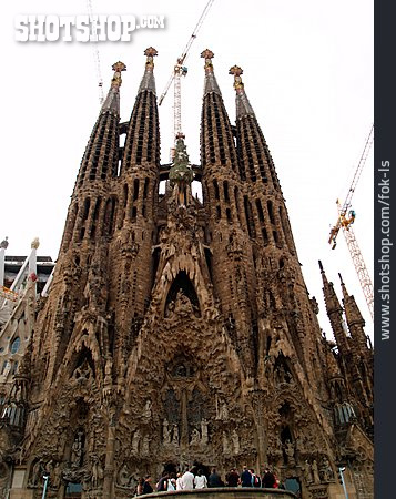 
                Kirche, Barcelona, Baustelle, Sagrada Familia, Portal                   