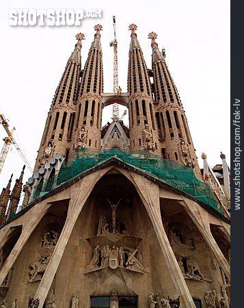 
                Kirche, Barcelona, Baustelle, Sagrada Familia                   