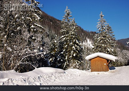 
                Winter Landscape, Snowy, Cabin                   