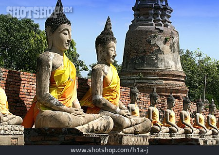 
                Tempel, Statue, Buddha, Ayutthaya                   