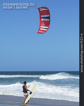 
                Strand, Kitesurfer, Santa Catarina                   