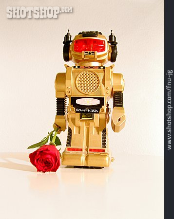 
                Rote Rose, Roboter, Liebesbotschaft, Rosenkavalier                   