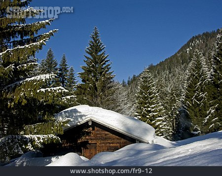 
                Winterlandschaft, Berghütte                   