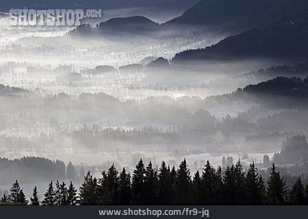 
                Gebirge, Nebel, Tal                   