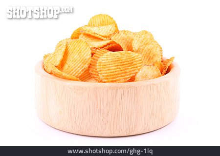 
                Holzschale, Chips, Kartoffelchips                   
