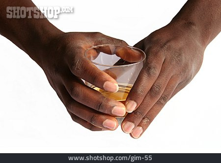 
                Hand, Whiskyglas                   