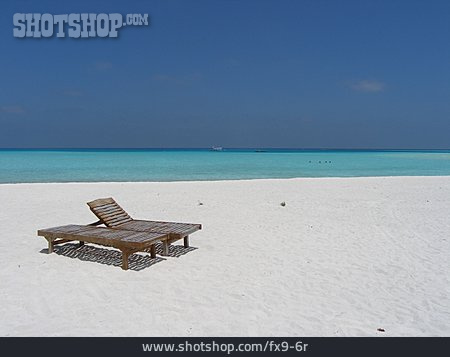 
                Strand, Liegestuhl, Malediven                   