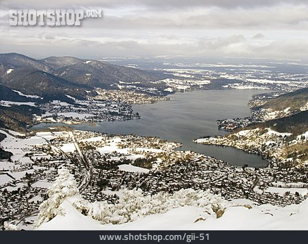 
                Dorf, See, Winter, Tegernsee, Rottach-egern                   